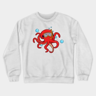 Octopus at Diving with Swimming goggles & Snorkel Crewneck Sweatshirt